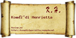 Komádi Henrietta névjegykártya
