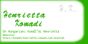 henrietta komadi business card